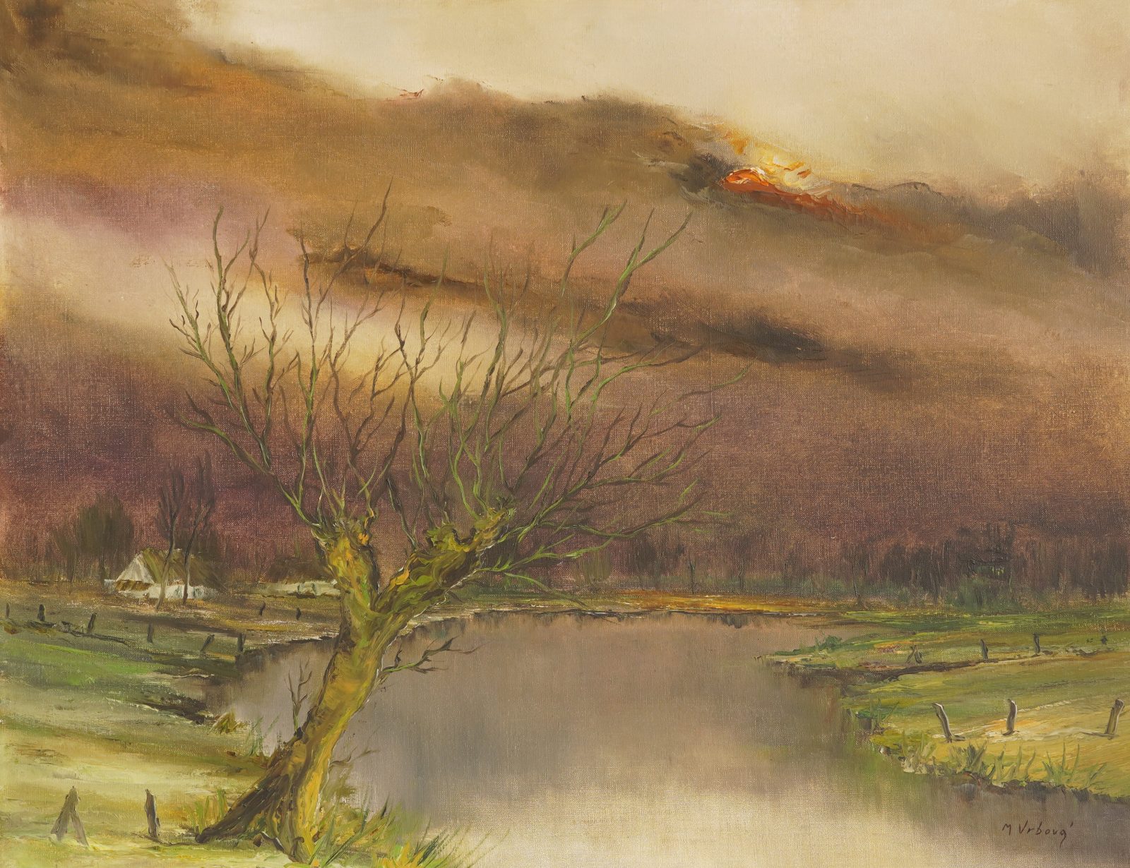 Miloslava Vrbová — Krajina s tekoucí řekou