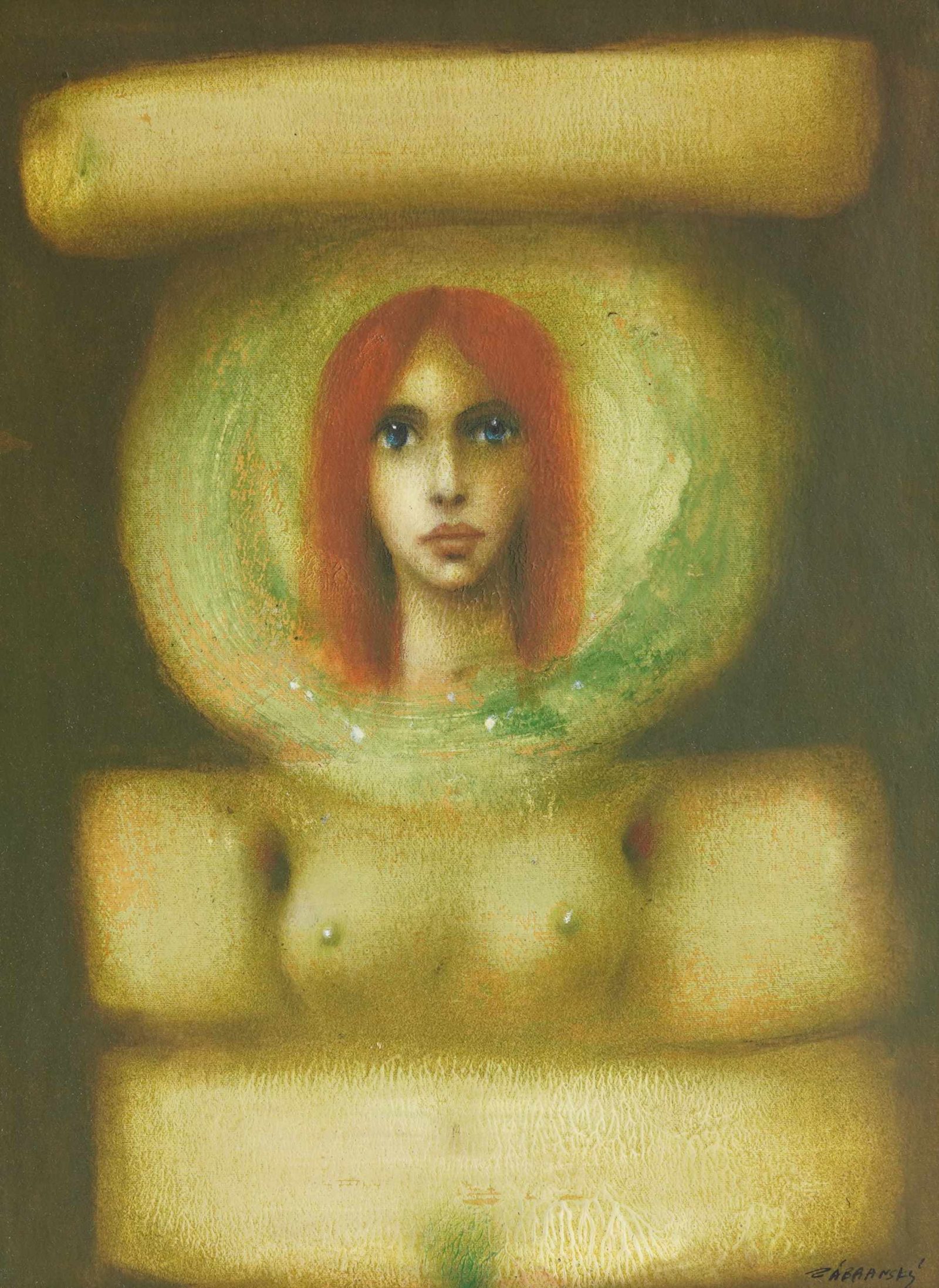 Vlastimil Zábranský — Surrealistická kompozice se zrzovláskou