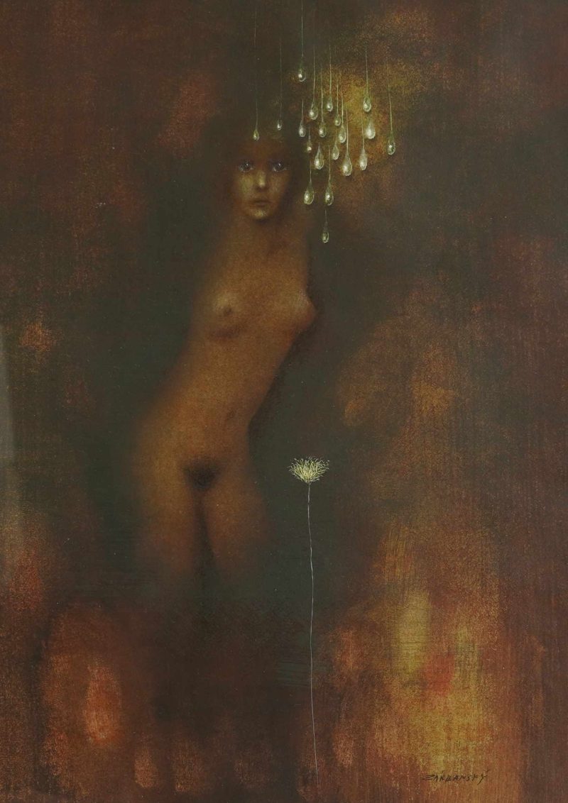 Vlastimil Zábranský — Lítost, touha a žárlivost (Surrealistická kompozice s dívkou a slzami)