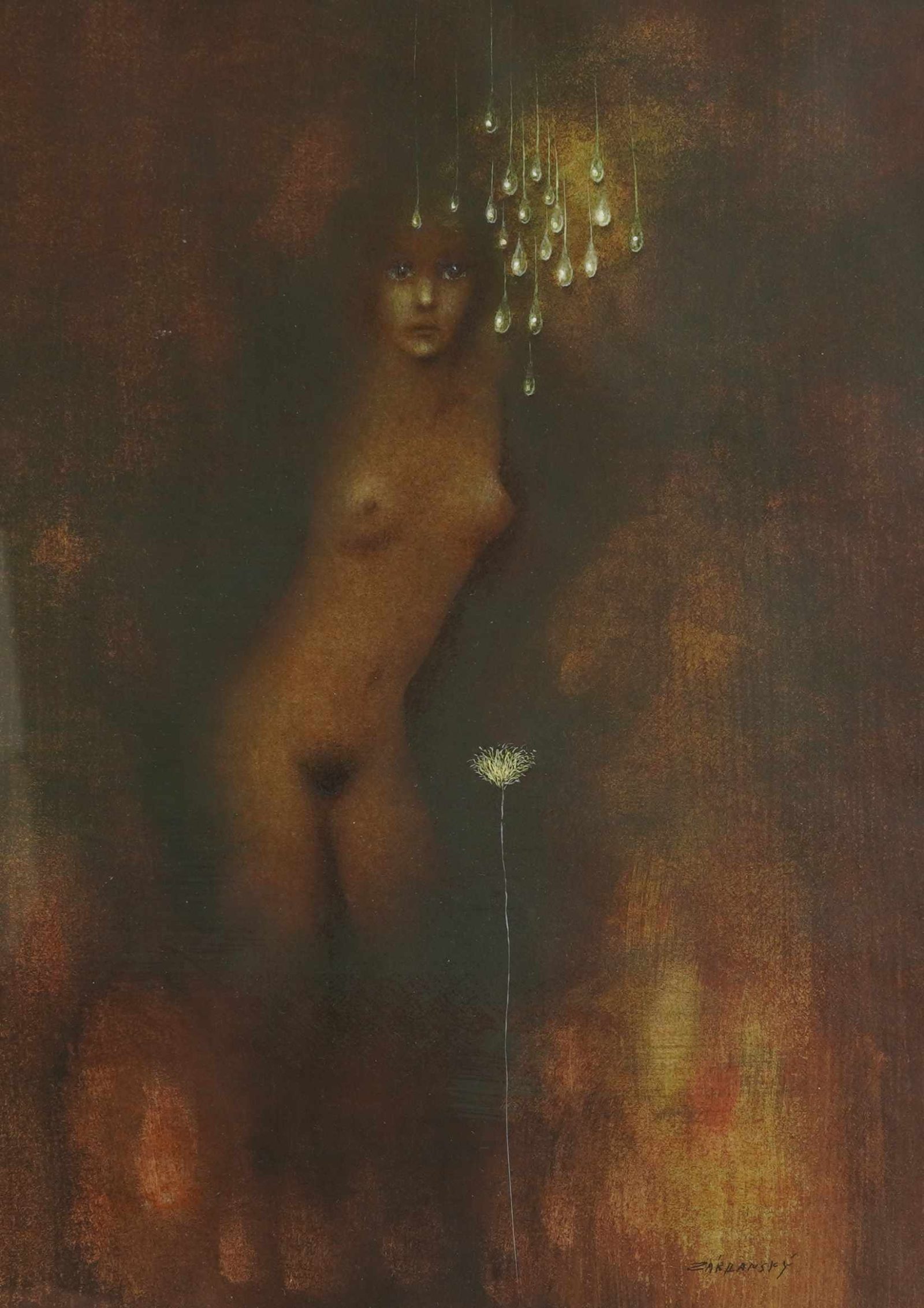 Vlastimil Zábranský — Lítost, touha a žárlivost (Surrealistická kompozice s dívkou a slzami)